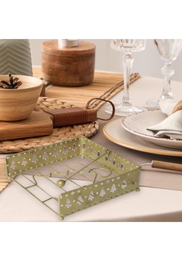 Homyl Kumaş Peçetelik Yılbaşı Dekoratif Açık Hava Altın