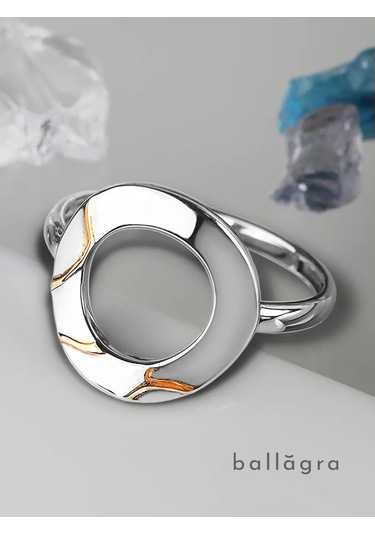 Ballagra Ruda 925 Ayar Gümüş Altın Kaplama Yüzük 267978726 Gri
