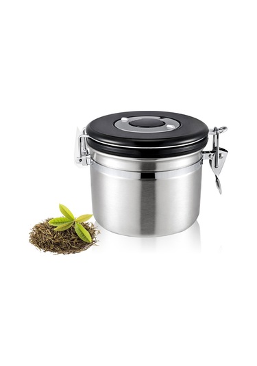 Sones 1200ml Paslanmaz Çelik Mühürlü Gıda Kahve Telvesi Çekirdek Saklama Kabı Dahili Co2 Gaz Havalandırma Vanası Ve Takvim