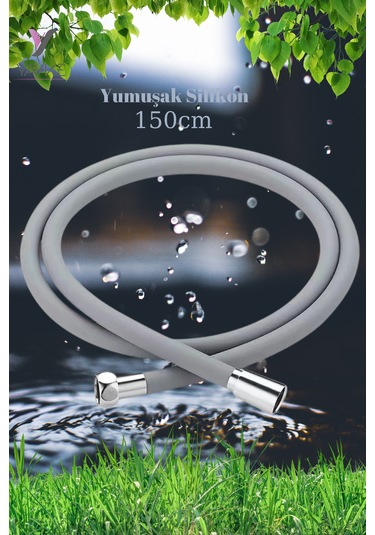 Yayke Yumuşak Silikon Duş Hortumu Kırılmaz Kopmaz Esnek Siyah