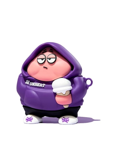 Microsonic Aipods Uyumlu 4.nesil / Anc Kılıf Cartoon Figürlü Silikon Crtn-fgr-ptrck-str Mor