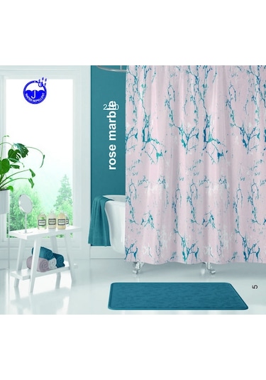 Tropik Banyo Duş Perdesi Çift Kanat 2 110 x 200 CM Çok Renkli