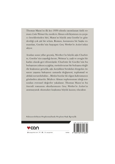 Lotte Weimar'da - Thomas Mann - Can Yayınları
