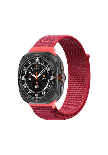 Ekılıf - Samsung Watch Ultra 47mm Uyumlu - Kordon Hasır Kordon Krd-03 - Lacivert