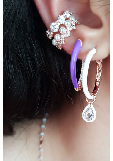 MorMajor Silver Ithal Zirkon Taşlı Gümüş Kıkırdak-4978