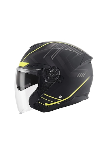 Scoyco Of-669 Cavalry Güneş Vizörlü Açık Yarım Kask Mat Siyah - Neon