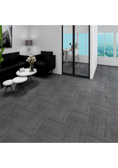 Karo Halı River Line 03 1 Karo 50x50cm 1 Paket 8 M² Gri