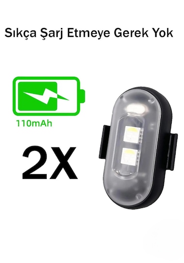 Kumandalı 2'li Çakar Led/şarjlı Mini Led Drone Uyarı Işığı