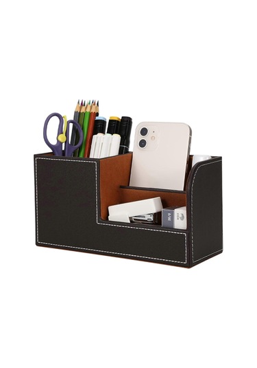 Ganzhoushop Masa Düzenleyici - Ofis Kalemlik Düzenleyici Masaüstü Masa Aksesuarları Ofis Malzemeleri Organizasyon Dekor Kahverengi