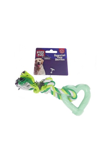 Playfull Plastik ve İpli Kalp Köpek Oyuncağı 18 Cm