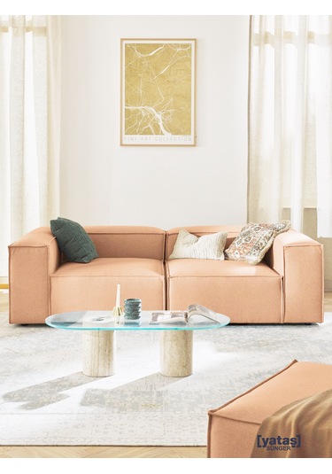 Most Mollis 2 Modül Kanepe Koltuk Kiremit Keten Kumaş Yataş Sün