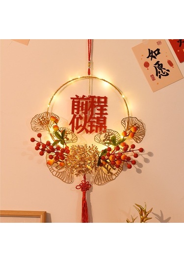 Dianziye Yılbaşı Dekorasyon Aksesuarı Led Işıklı Mutluluk Simgesi Salıncak Ev Taşınma Düzenleme Dıy Malzeme Paketi