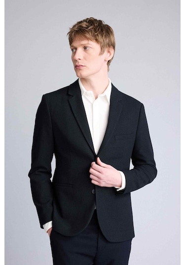 Defacto Modern Fıt Penye Blazer Ceket F2347ax26spnv64 Lacivert-nv64