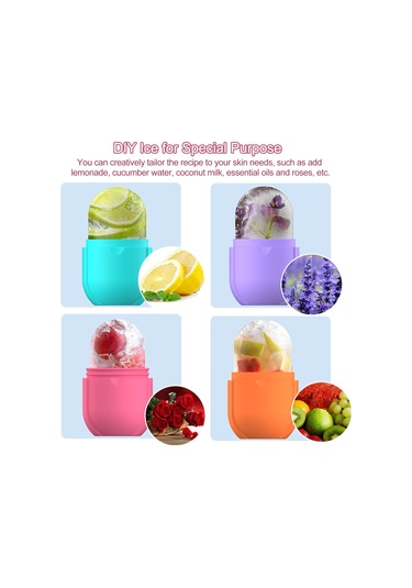 Jeehugo Cilt Parlaklığı Ve Pufness Giderici Silikon Buzluk, Yüz Masajı, Gözenekleri Daraltma, Özelleştirilebilir Reçeteler İçin Pembe Çok Renkli