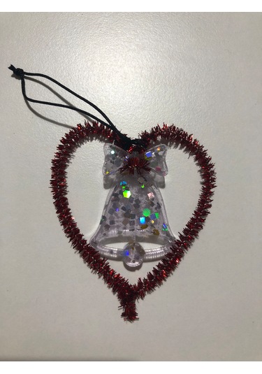 2 Li Kırmızı Kalpli Yılbaşı Çam Ağacı Süsü