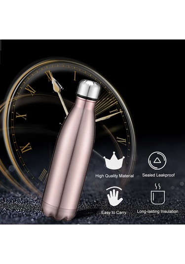 Qingmipy Paslanmaz Çelik 500ml Termos Şişe - Uzun Süre Sıcak/soğuk Tutar, 6 Renk Seçeneği