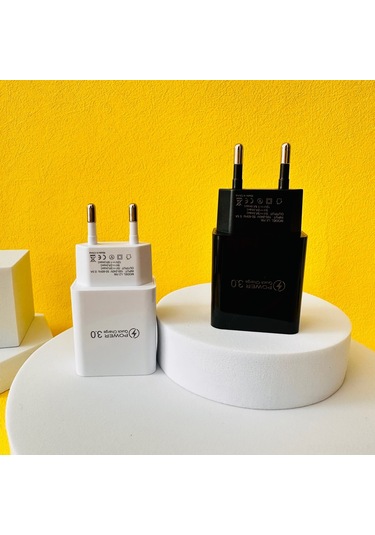 Geeksen Siyah 5v3a 18w Qc3.0 Hızlı Şarj Cihazı, Akıllı Telefon Ve Güzellik Aleti İçin Avrupa Standartlı Adaptör