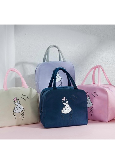 Kadınlar Ve Erkekler İçin Taşınabilir Öğle Yemeği Çantası, Isı Yalıtımlı Öğle Yemeği Kutusu, Yeniden Kullanılabilir Bento Çantası, İş, Piknik, Okul, Seyahat İçin Kalp Tote Çantalar --