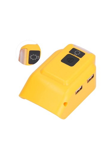 Maiyame Dewalt 14v-22v Li-ıon Pil Çevirici: Usb 5v 2.1a Çift Port + 12v 2a Çıkış, Led Acil Işık, Kamp Ve Gece Yürüyüşleri İçin Dcb090