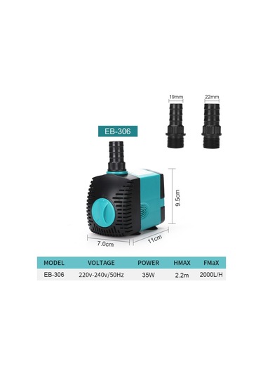 Eb-306 35w Akvaryum Dalgıç Su Pompası Çeşme Filtresi Balık Göleti, Ab Tıkacı, Size:eb-306 35w