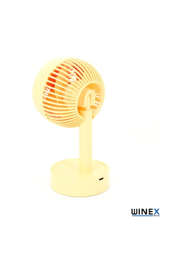 Winex Mini Taşınabilir Portatif Fan 3 Kademeli Vantilatör Sarı