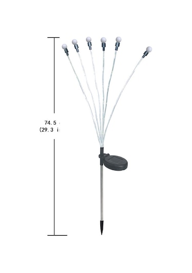 Cbtx Cıs-57818 2 Adet 6-led Güneş Enerjisi Ateşböceği Işık Su Geçirmez Bahçe Çim Sallanan Lamba Peyzaj Dekor - Sıcak Beyaz Diğer