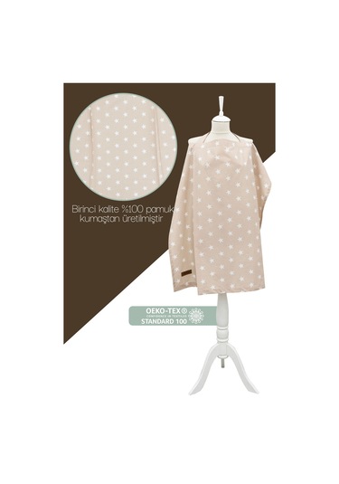 Mordesign Çok Amaçlı Bebek Emzirme Örtüsü/önlüğü Puset, Bebek Arabası Örtüsü, Extra Büyük, Yıldız Seri, Kahve Zg10030