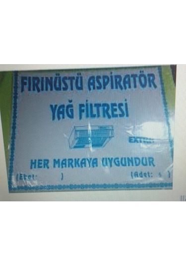 Aspiratör İnce Keçe Yağ Filtresi