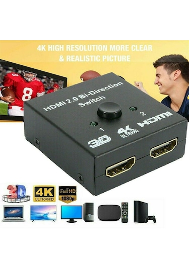Maxgo MG-2162 2 Port Çift Yönlü 4K HDMI Çoklayıcı Splitter Switch Çoğaltıcı