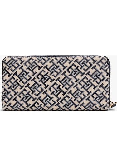 Tommy Hilfiger Th Jacquard Lrg Za Kadın Mavi Cüzdan Aw0aw17478dw6 MAvi
