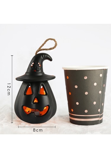 Monyee Siyah Kürke Led Işıklı Dekoratif Makyaj, Halloween Partisi Sahne Düzenleme Aleti, Reçine Materyal, 3xlr1130 Pil İle Çalışır Diğer