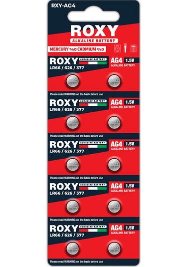 Roxy Ag4 Lr66 377 Sr626 1.5v Alkalin Saat Pili 10 Adet