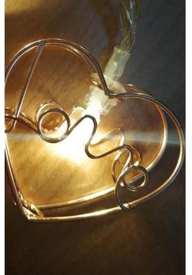 Hobibahçem Kalpli Şerit Led Işık Zinciri Aydınlatma Doğum Günü Süs Işığı Günışığı