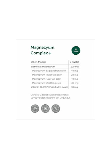 Magnezyum Complex 60 Tablet - 2 Adet