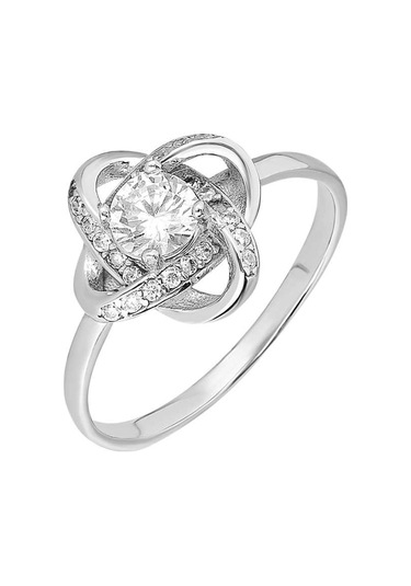 Zirkon Tektaşlı Samanyolu Tasarım 925 Ayar Gümüş Bayan Yüzük Beyaz