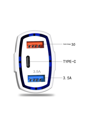 Ebitda Araba Şarj Adaptörü Pd Ve Çift Usb Üçlü Port Hızlı Şarj Cihazı 12-24v Araba Suv Siyah, Araba Şarj Cihazı