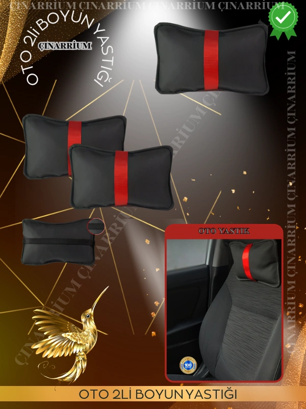 Mercedes A W169 2004 - 2012 Oto Koltuk Kırmızı Şerit Boyun Yastığı 2 Adet