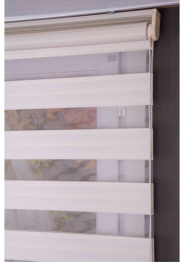 Oba Perde Keten Zebra Perde Beyaz 120 x 190