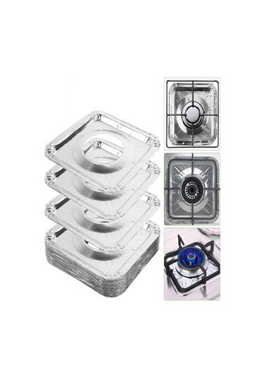 20 Adet Ocak Üstü Koruyucu Leke Önleyici Isıya Dayanıklı Yıkanabilir Ocak Gözü Izgara Koruyucu Folyo Çok Renkli