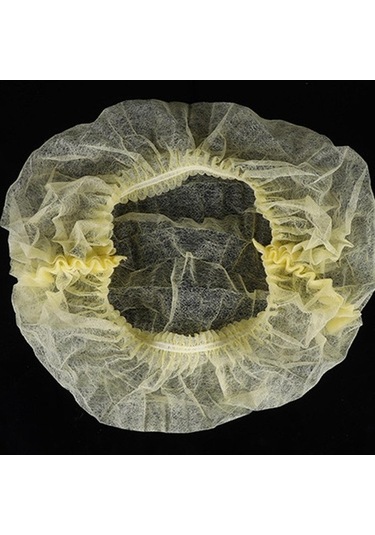 Trendooze Tek Sarı Şapkalar Restoran Mutfak Laboratuvarlar Kullanımlık Kuaför Endüstriyel On