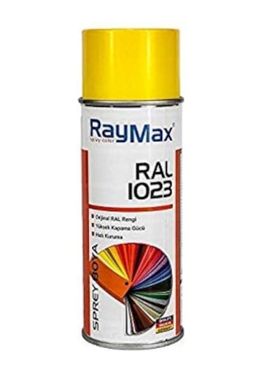 Raymax Akrililk Sprey Ral 1023 Trafik Sarı 400Ml.Made in Germany.