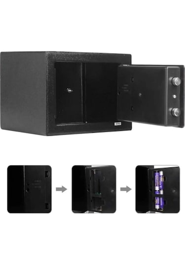 Moonshop Elektronik Şifreli Para Çelik Ve Otel Kasası 3 MM Montaj Ekipman