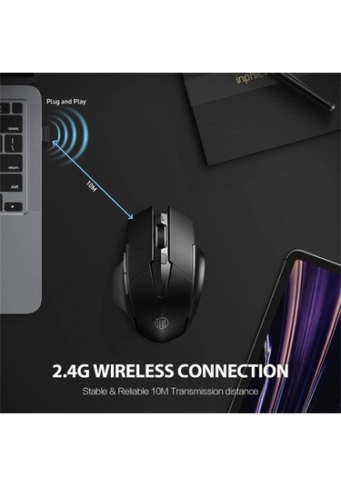 Prestigegoods Inphıc F1 Kablosuz Fare 1600 Dpı 6 Tuşlar Tip-c Şarj Edilebilir Sessiz Oyun Mouse Ev Ofis İçin DR6