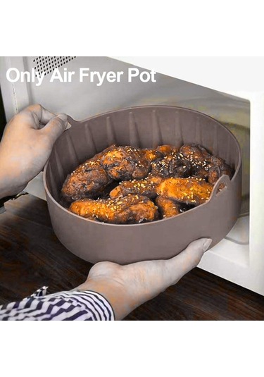 Fosenze Silikon Hava Fritöz Pişirme Tepsisi - Dairesel 16cm Gri, Anti Yapışkan, Even Isı Dağılımı, Kolay Temizleme Çok Renkli