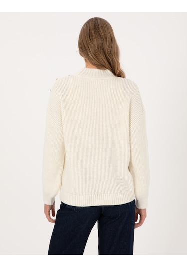 Pierre Cardin Kadın Ekru Kazak /triko 50316342-vr019 Ekru