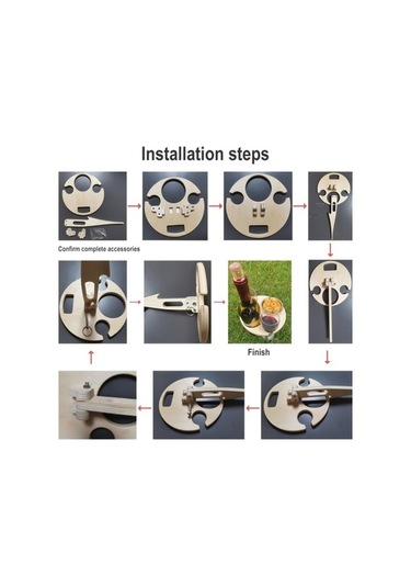 Novahub Ahşap Çim Katlanır Şarap Rafı Takılmış Şarap Rafı Açık Piknik Şarap Rafı Katlanır Masa, Boyut:20 Cm, Küçük Ve Pratik Çok Renkli