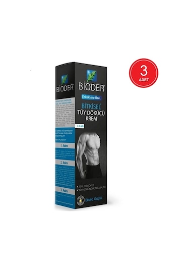 Bioder Erkekler İçin Bitkisel Tüy Dökücü Krem 3 x 100 ML