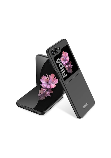 Effox Galaxy Uyumlu Z Flip 6 Kılıf Sert Kıpta Kapak-siyah Siyah