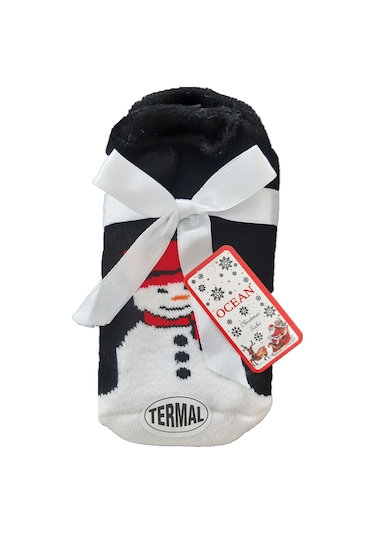 Kadın Erkek Termal Yılbaşı Çorabı Görünmez Kalın Sıcak Hediyelik 001