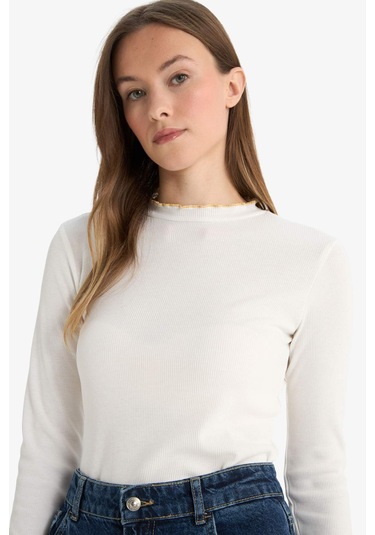 Defacto Fitilli Kaşkorse Uzun Kollu Tunik E9540ax25wner105 Ekru